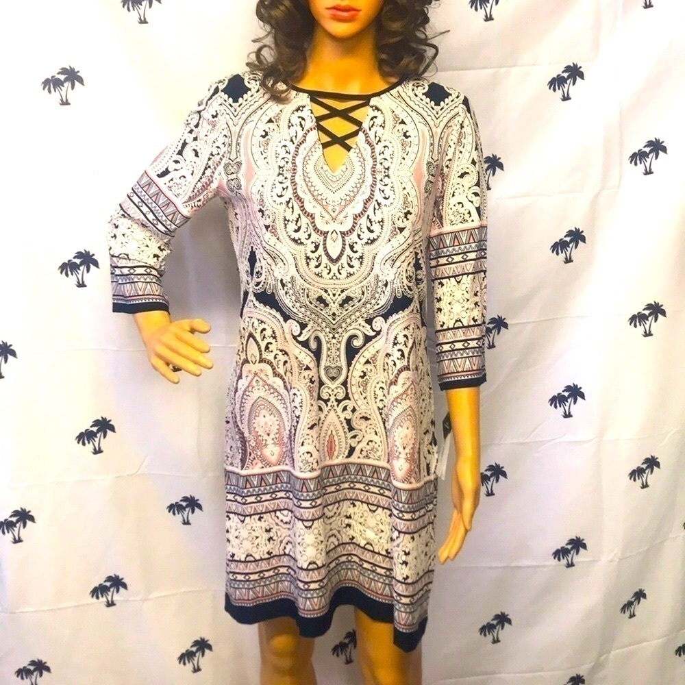 Brand New Sandra Darren Black/Blush Washable Dress